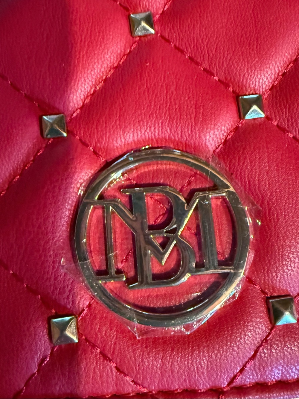 Badgley Mischka Diamond Red Quilted
Studded Chain Crossbody Bag NWT - Picture 2 of 12